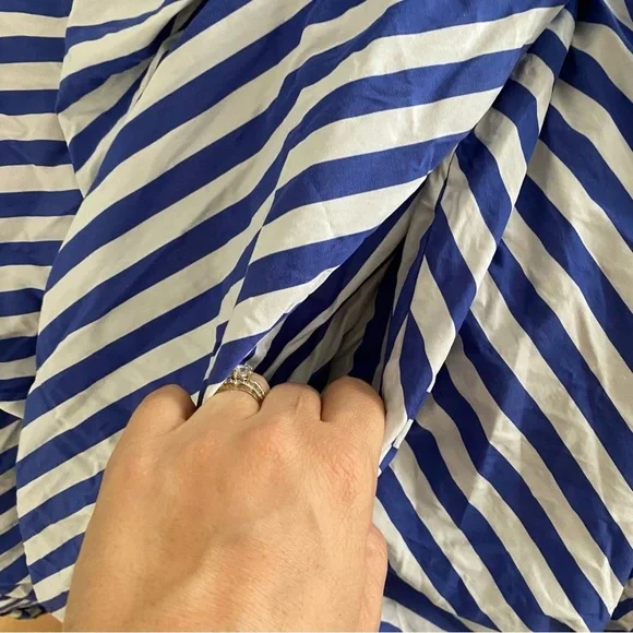Ralph Lauren Striped Ruffled Shirt Dress Wrap Sleeveless Blue White Stripe Sz 4 - Picture 9 of 14